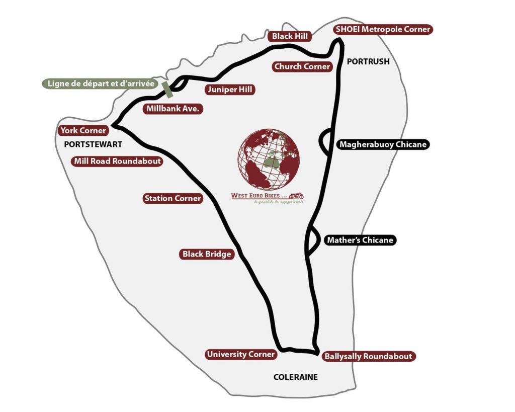 carte circuit North West 200: plan de la NW 200