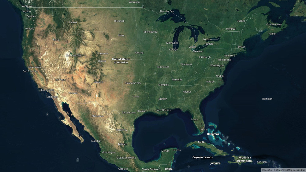 carte satellite usa
