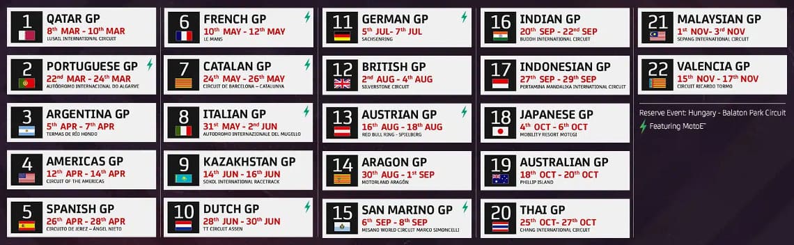 programme et calendrier motogp, horaires grand prix moto 2024