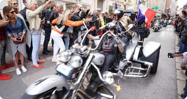 parade moto euro festival harley davidson port grimaud