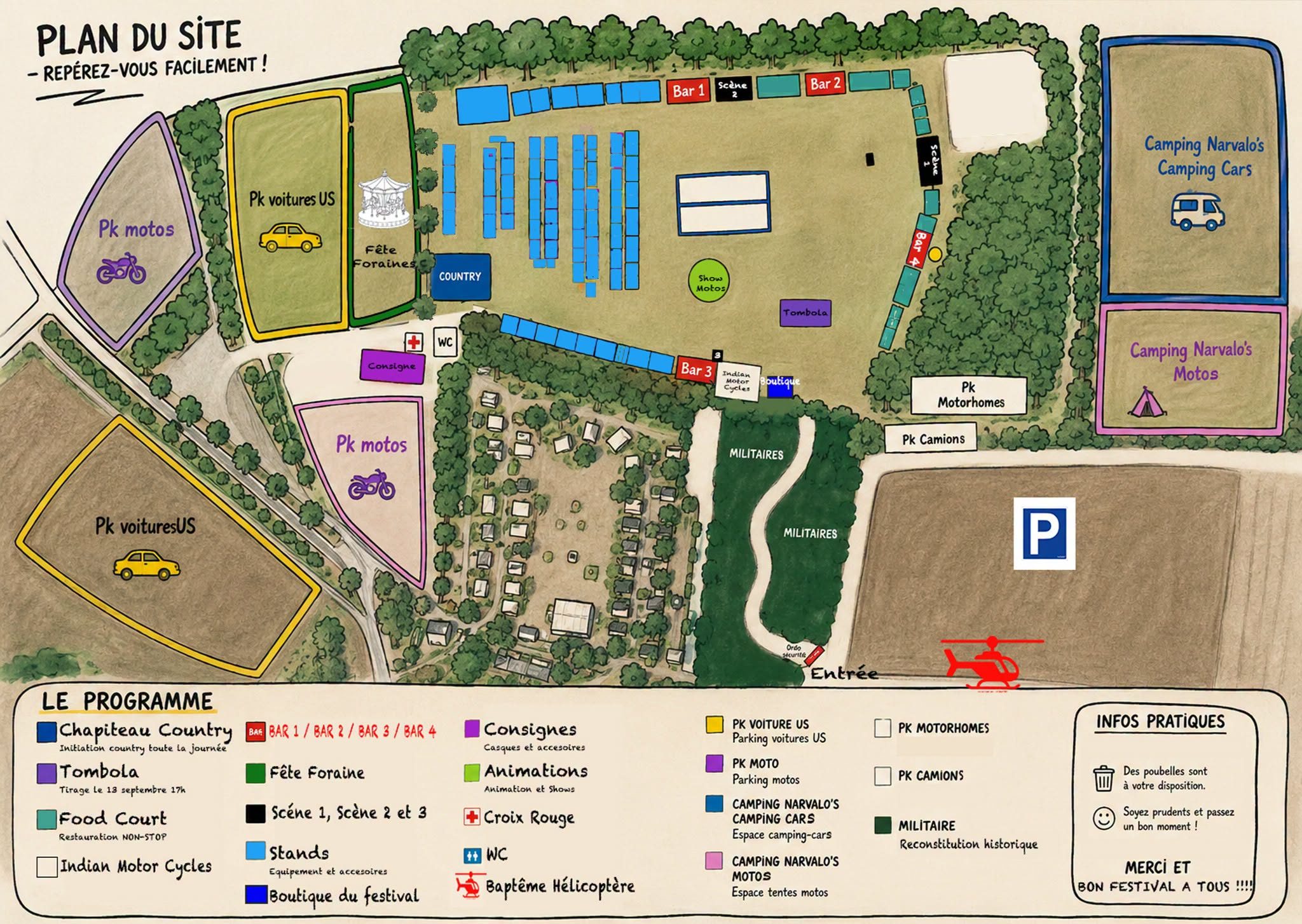 plan du festival américain de Luynes