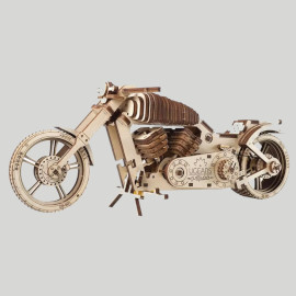 maquette 3d moto classique en bois