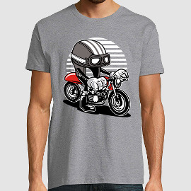 t-shirt moto gris fashion