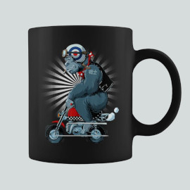 tasse moto singe biker avec gorille sur moto
