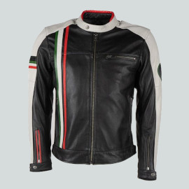 veste motard drx patriot noir blanc rouge