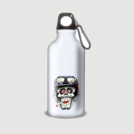 gourde alu et thermos motard tête de mort