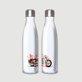gourde alu et thermos moto vintage