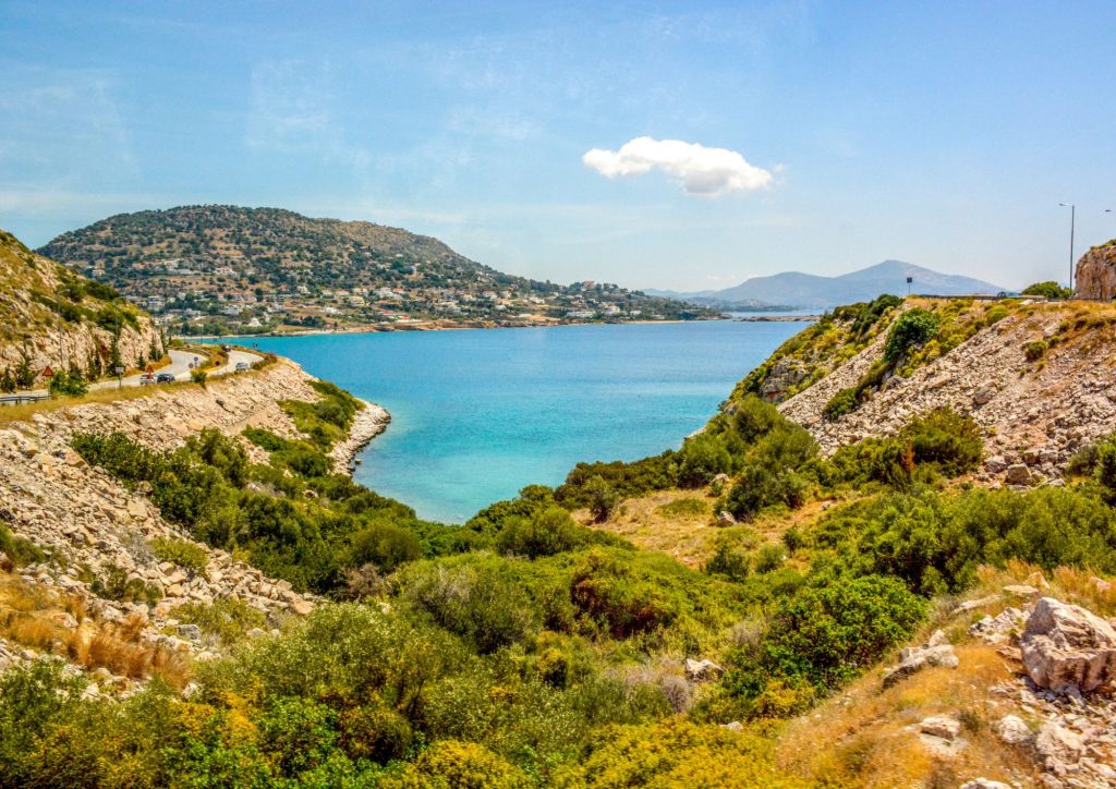route cotière d'attique en grèce