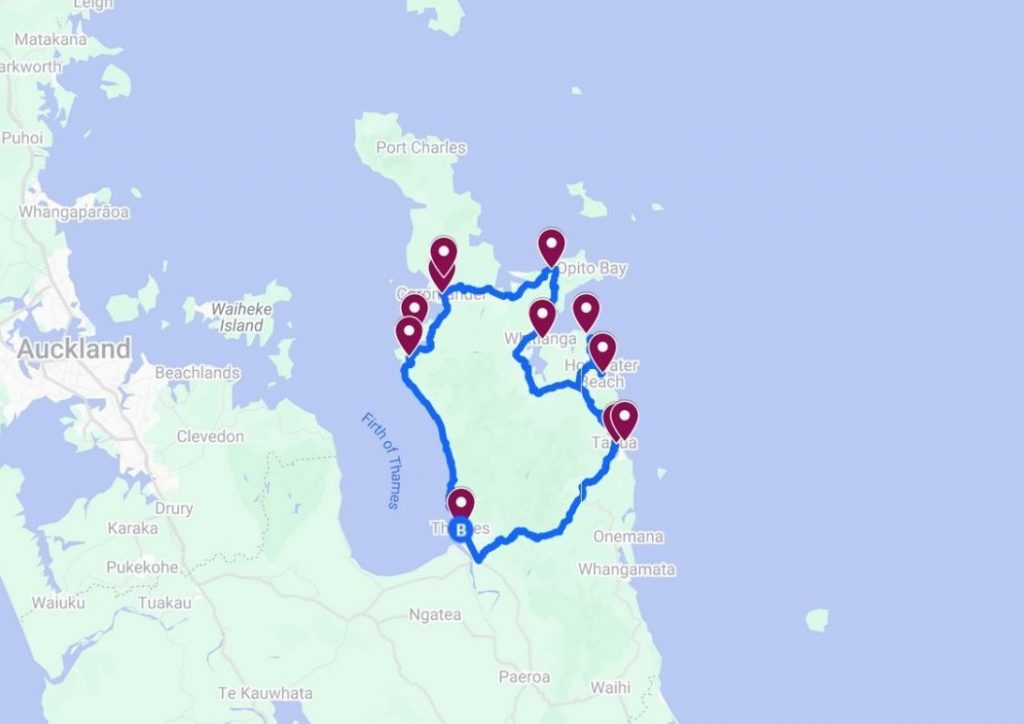 Itinéraire Coromandel Peninsula Loop une des meilleurs routes en Nouvelle Zélande
