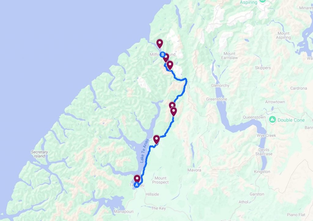 Itinéraire Milford Road une des meilleurs routes en Nouvelle Zélande