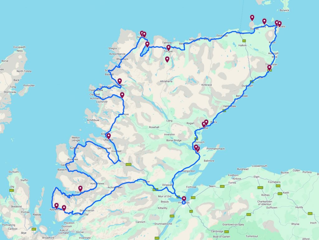 Itinéraire et carte de la la North Coast 500
