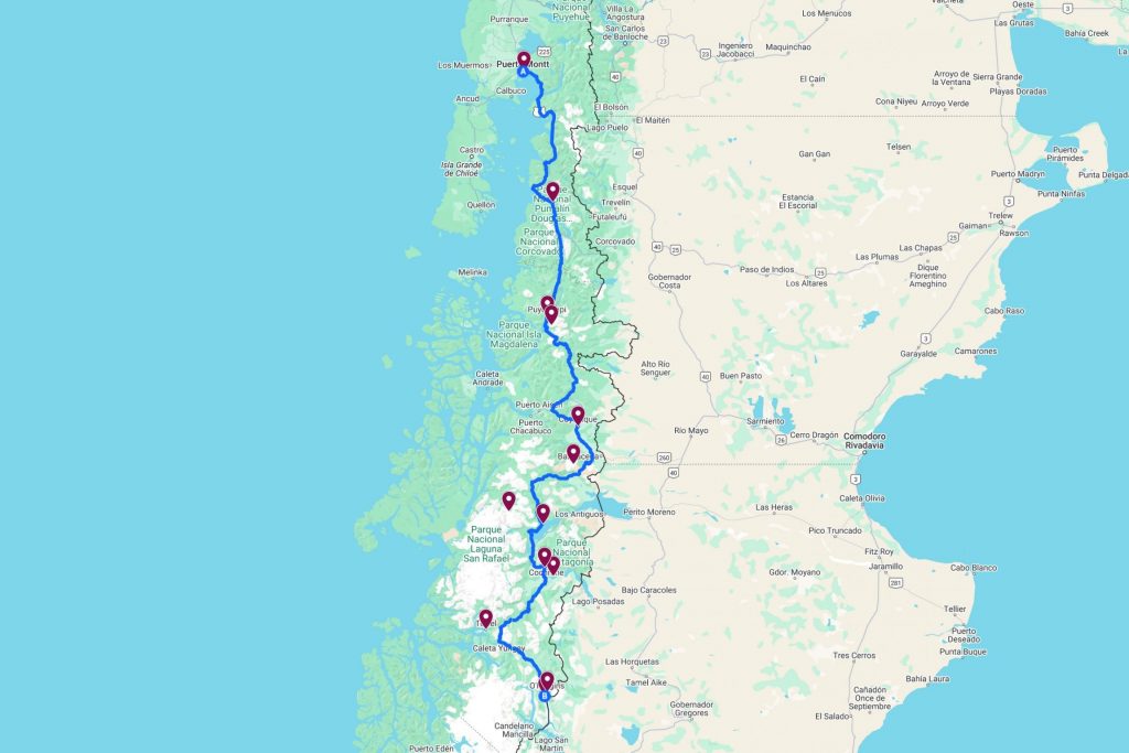 Carte de la Carretera Austral