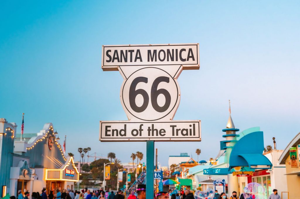 Fin de la route 66 à Santa Monica